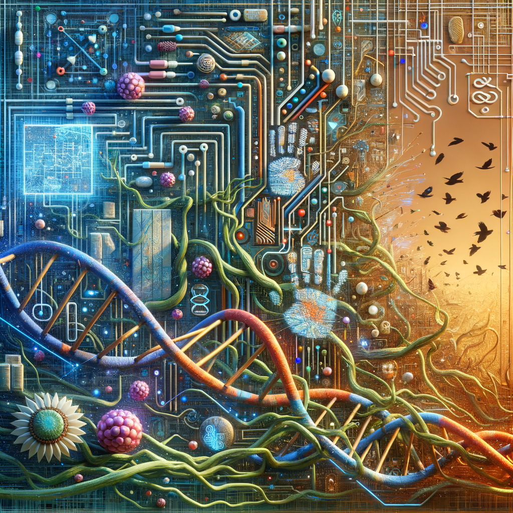 circuitry, diagrams Cellular structures, DNA, circuit boards, colorful wires,  asian and Egyptian  graffiti, lie detector graphs, cardio, printout , branches infinity sign, cave, Art, handprints, distant birds flying, flowering vines, abstract gestural painting, dna