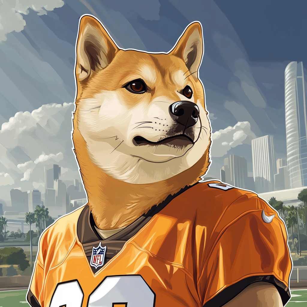 Doge meme as  NFL player, GTA art style