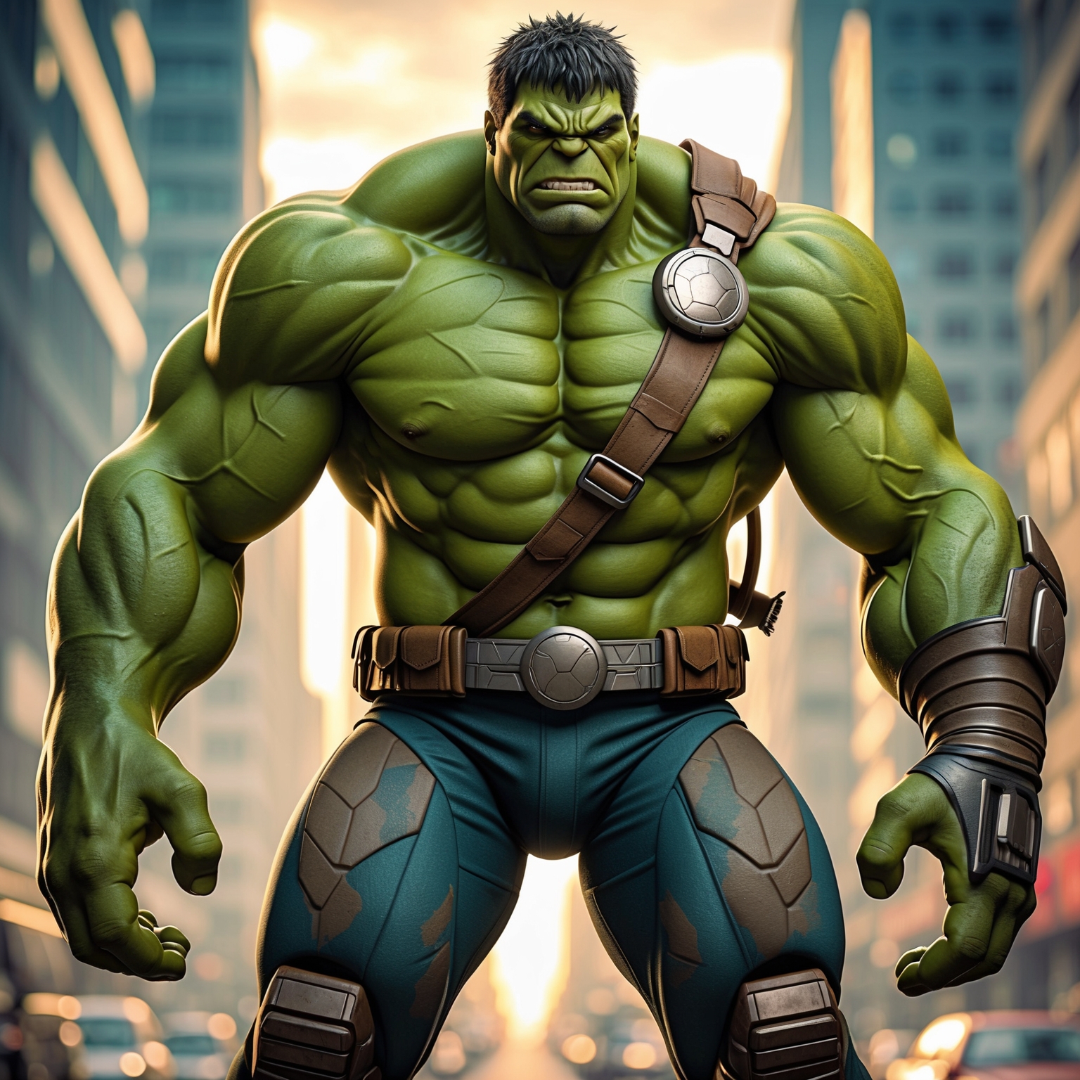 Create an ultra-detailed, cinematic-style 8K resolution image of a hybrid character that combines incredible hulk and a turtle, suitable for animation.