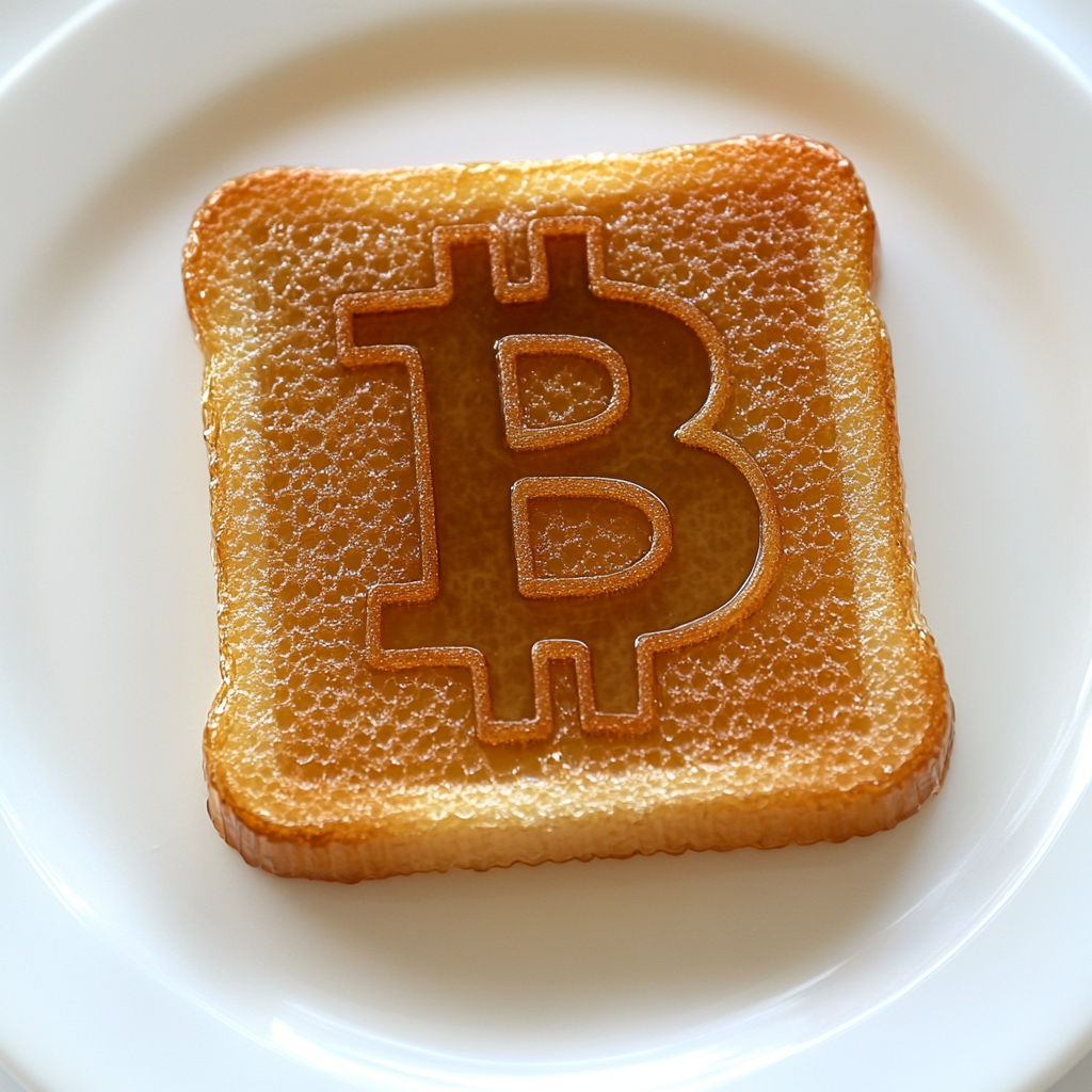 Jelly Bitcoin toast ascii art style