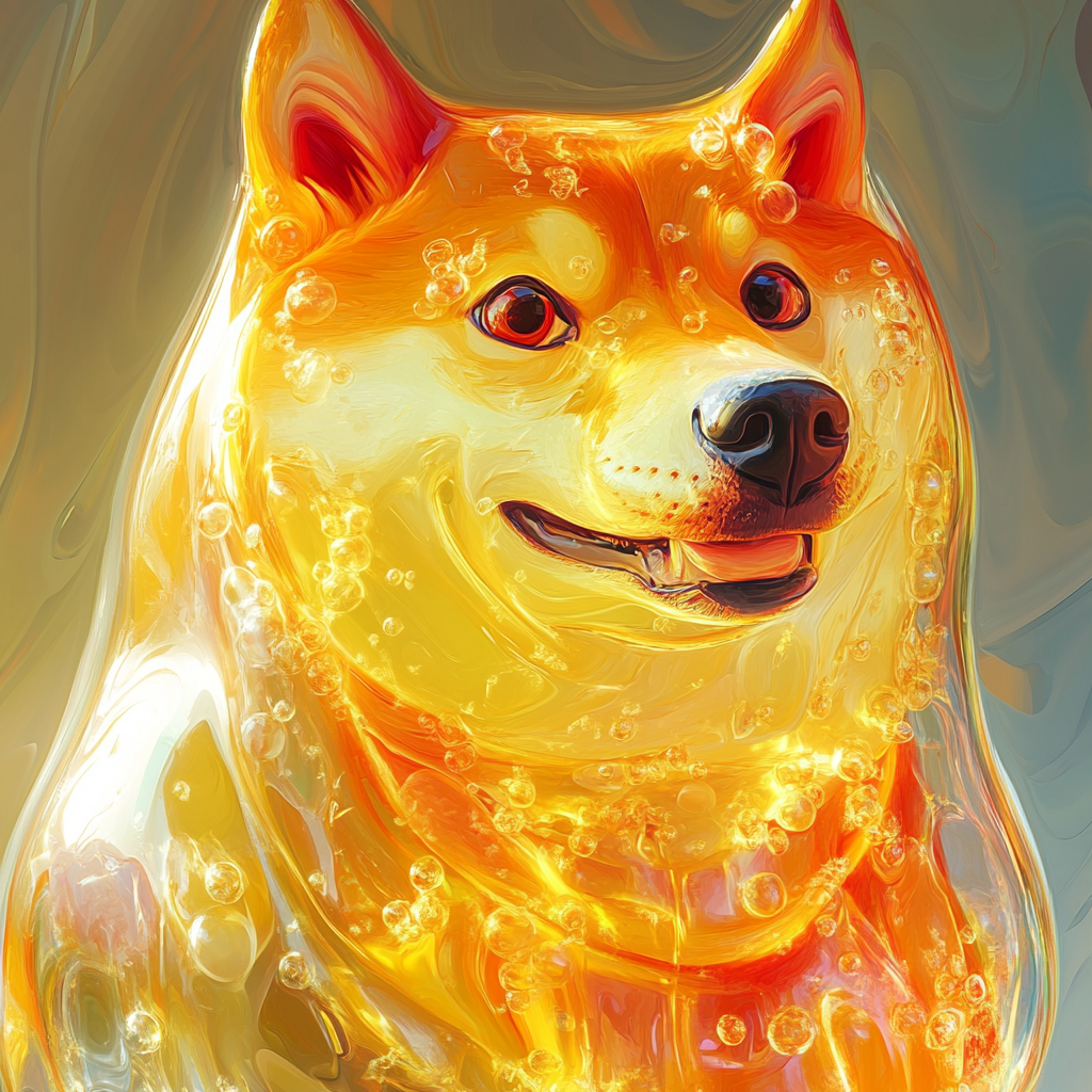 doge meme in jelly art style