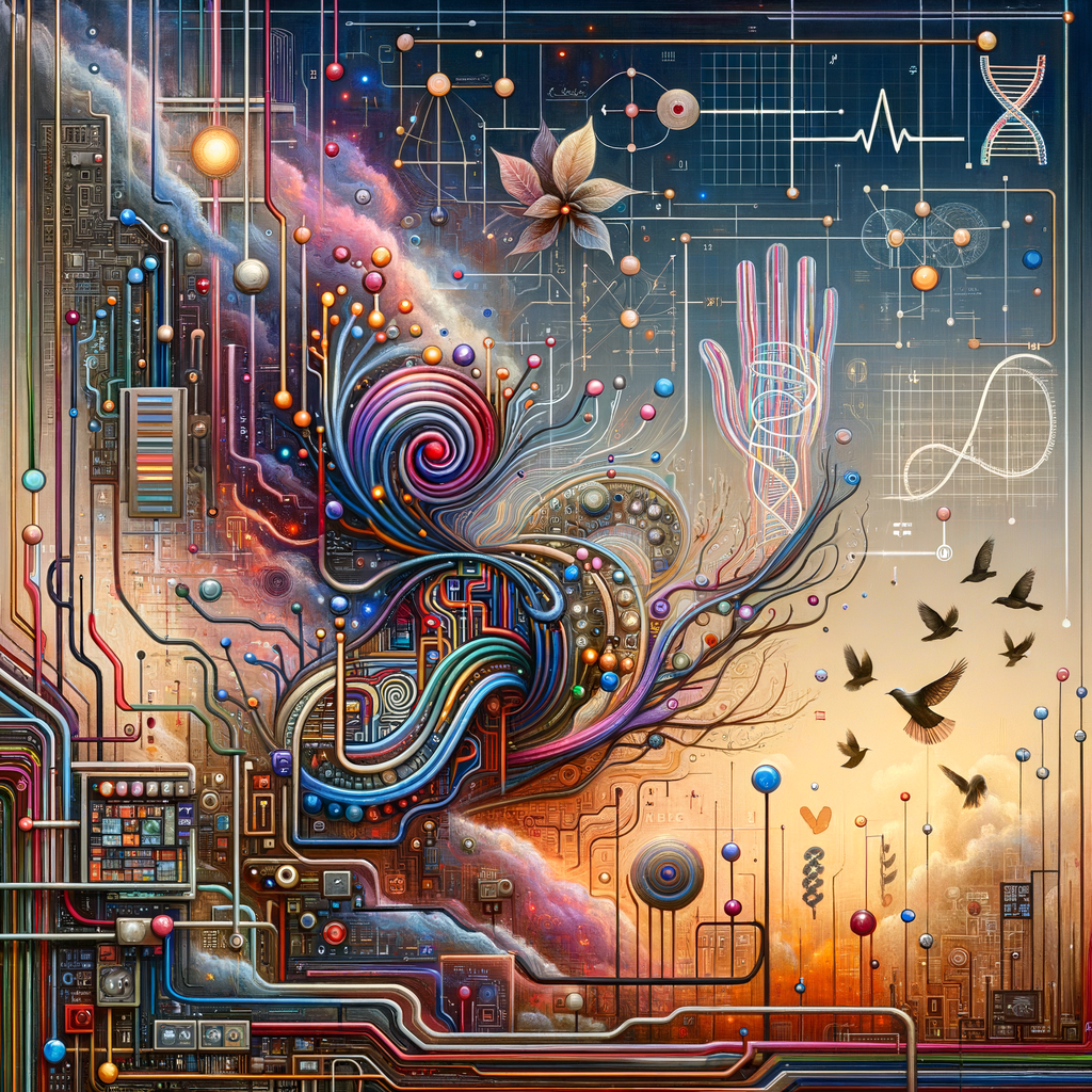 The golden ratio, Minimalist art Circuit, boards, circuitry, diagrams Cellular structures, DNA, circuit boards, colorful wires,  asian and Egyptian  graffiti, lie detector graphs, cardio, printout , branches infinity sign, cave, Art, handprints, distant birds flying, flowering vines, abstract gestural painting, dna