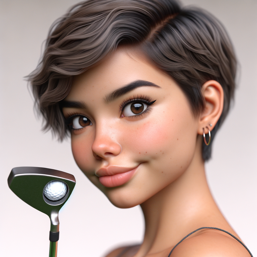 Create an image of a beautiful short hair putter rican, cheeky and cute