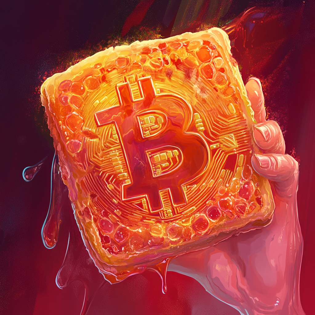 Jelly Bitcoin toast jelly art style