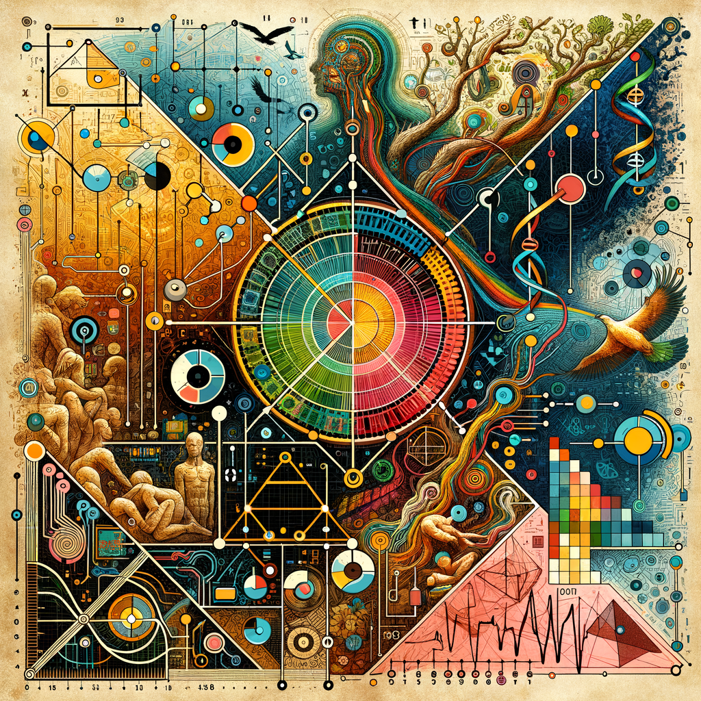 The golden ratio, Minimalist art Circuit, boards, circuitry, diagrams Cellular structures, DNA, circuit boards, colorful wires,  asian and Egyptian  graffiti, lie detector graphs, cardio, printout , branches infinity sign, cave, Art, handprints, distant birds flying, flowering vines, abstract gestural painting, dna