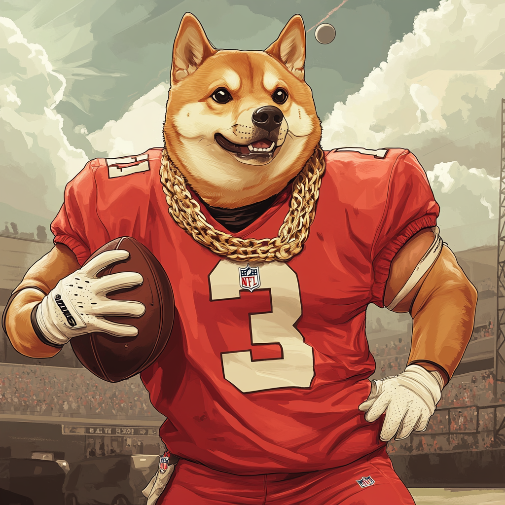 Doge meme as  NFL player, GTA art style