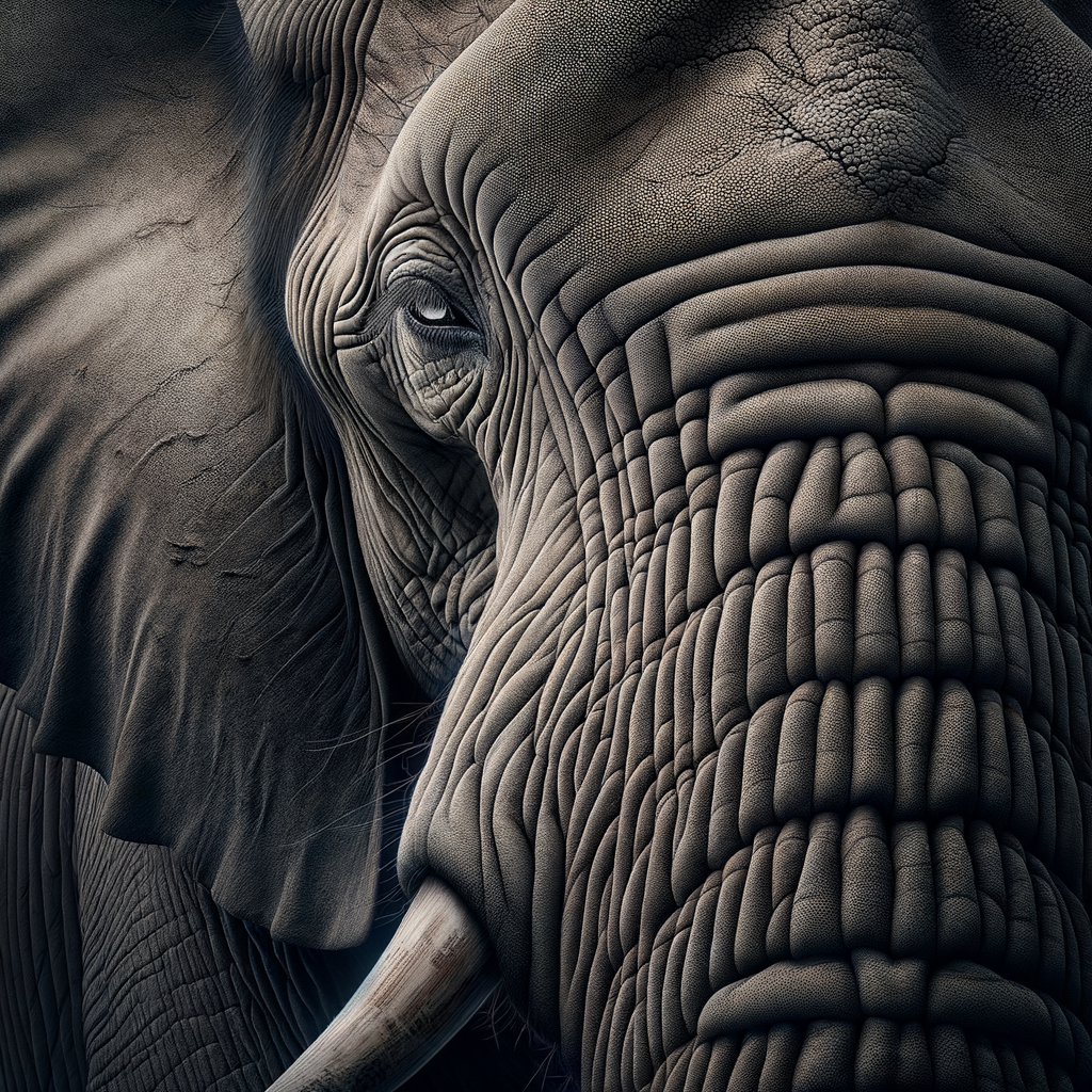 Create a hyper ultra photorealistic image of an elephant, portrait, 1:1