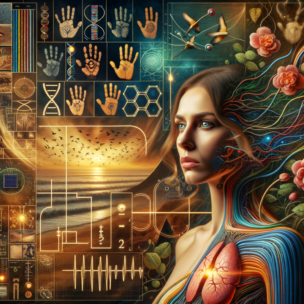 Circuit, boards, circuitry, diagrams Cellular structures, DNA, circuit boards, colorful wires, asian and Egyptian  graffiti, lie detector graphs, cardio, printout , branches infinity sign, cave, Art, handprints, distant birds flying, flowering vines, abstract, painting, golden ratio,dna molecules