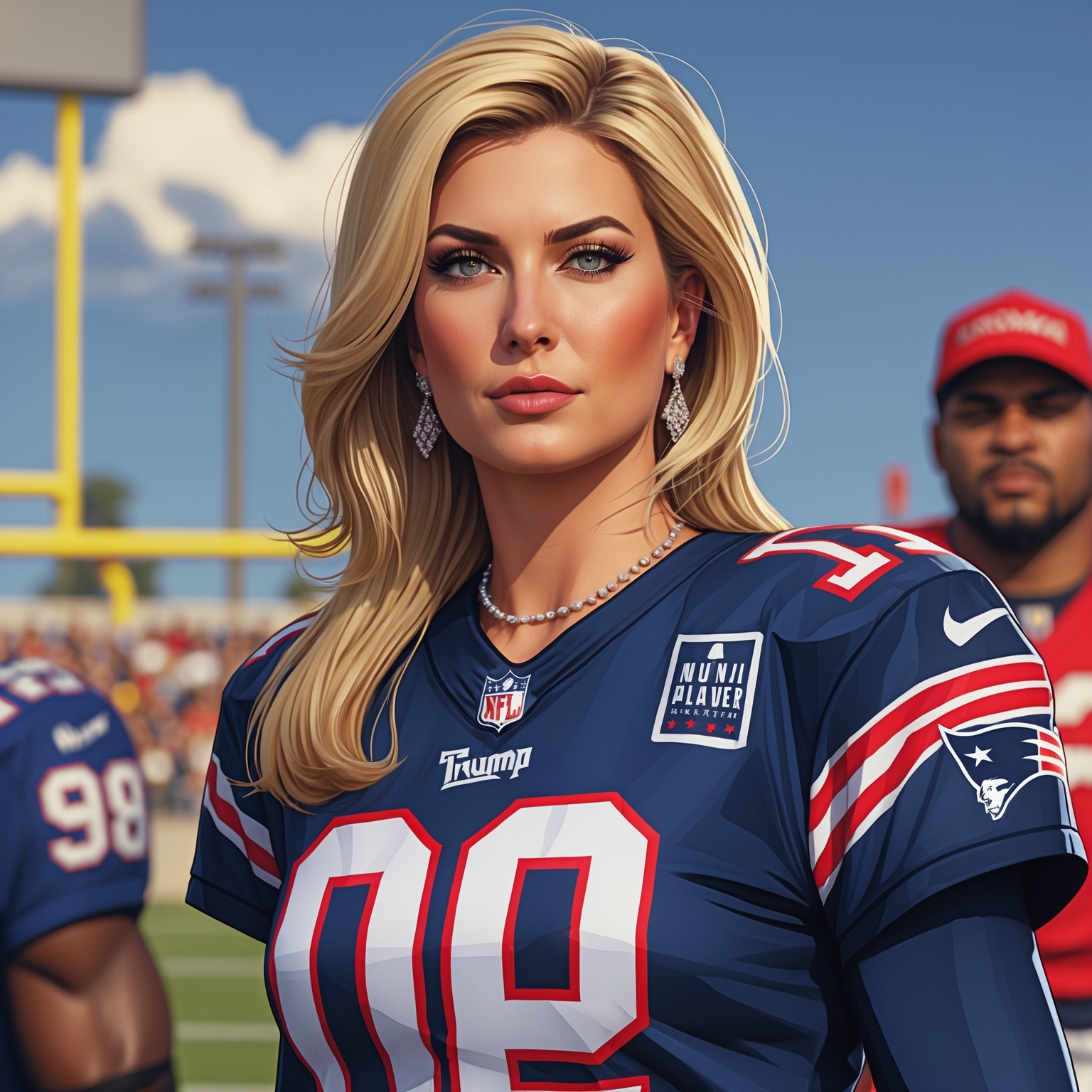 Ivanka Trump NFL player, GTA art style