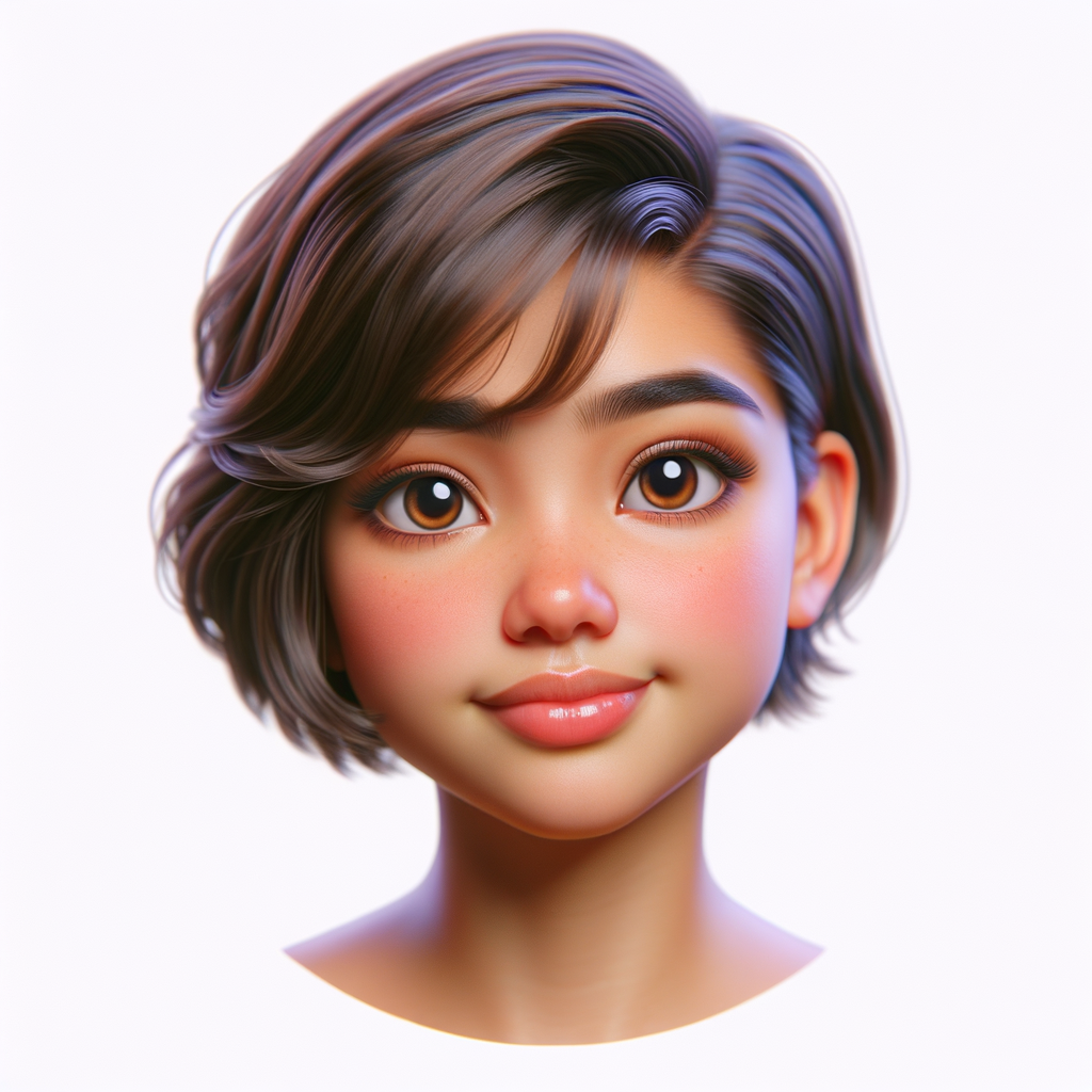 Create an image of a beautiful short hair putter rican, cheeky and cute