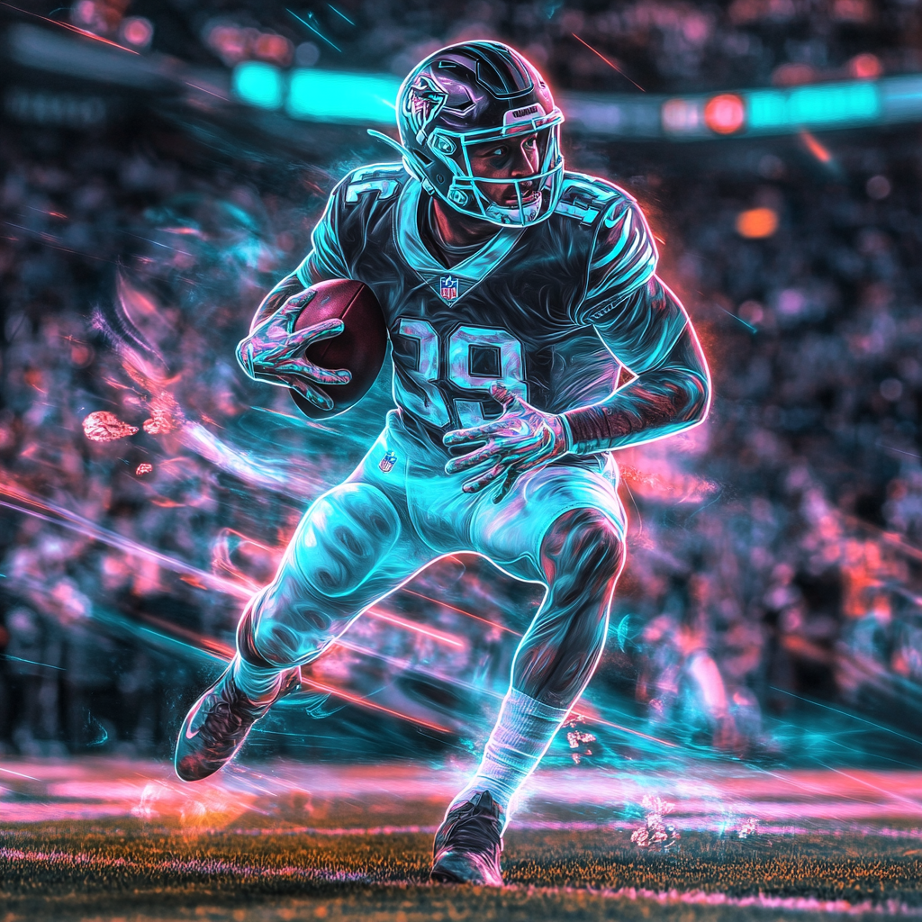 Elon Musk NFL player, there are many players around on the football field, the picture is in motion, gta art style