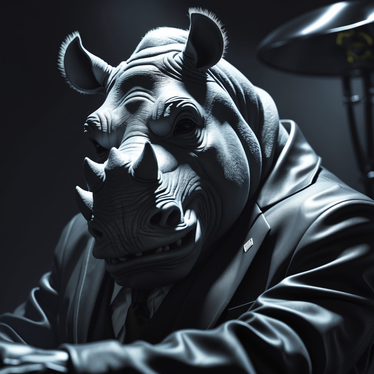 Gangster-rhino, hyper detalic, cinematic, animation, 8k