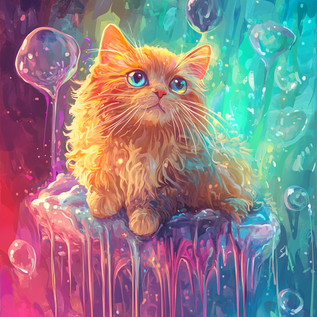 cat in jelly art style