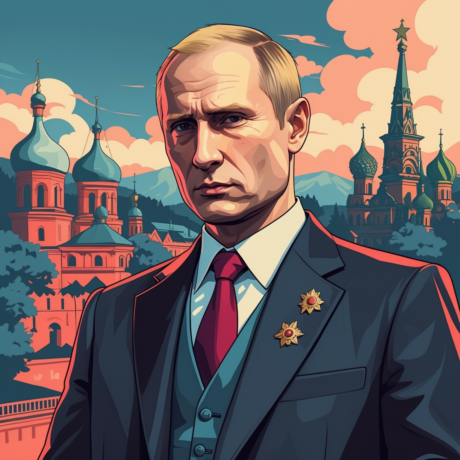 putin, gta art style