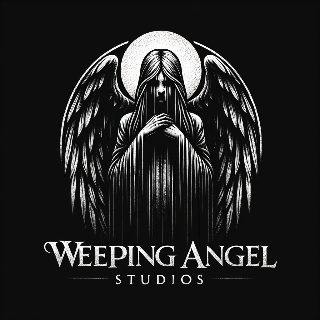 Design a dark and macabre logo for my recording studio. The name is Weeping Angel Studios