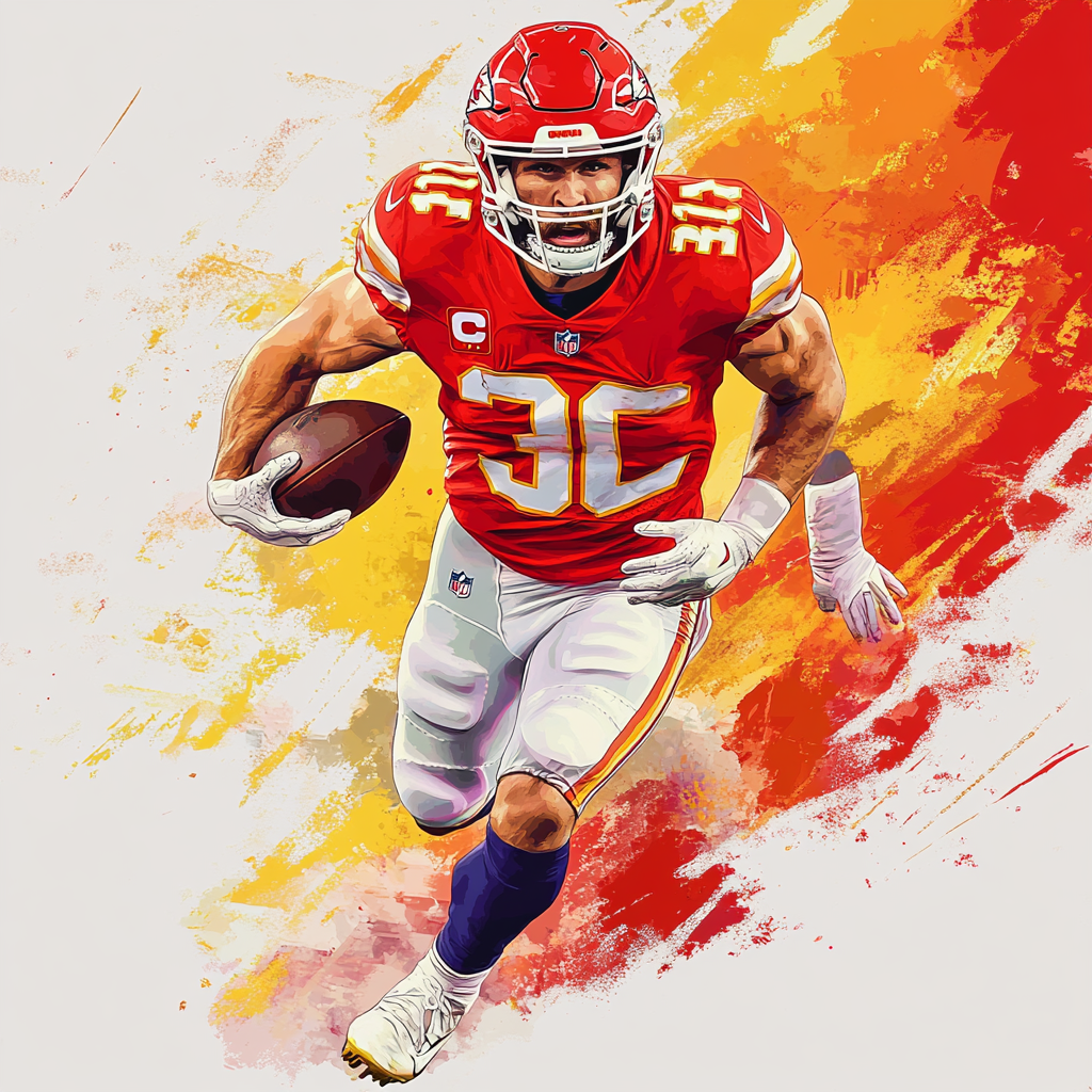 Travis Kelce  NFL player, picture in action, in GTA art style