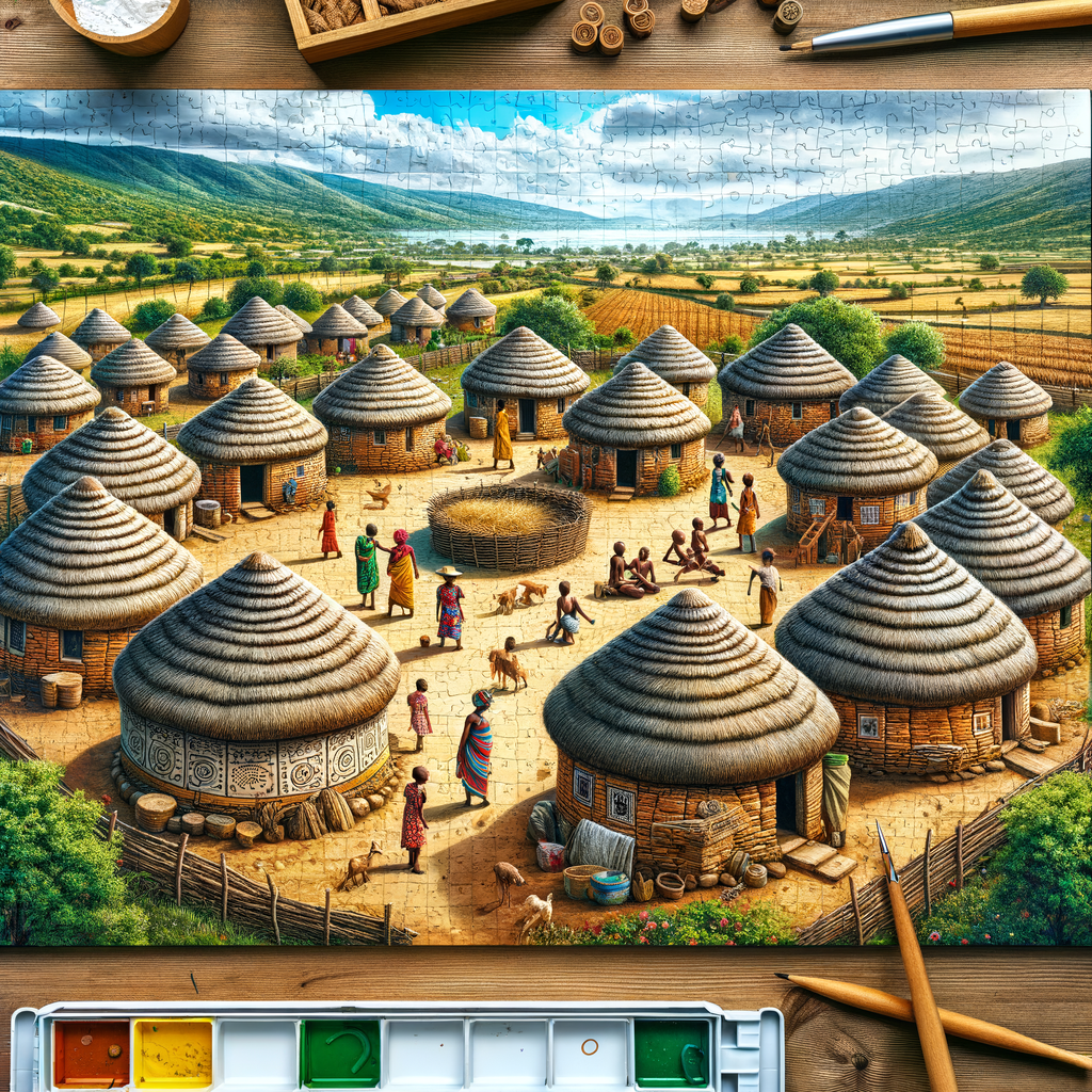 Generate an African village