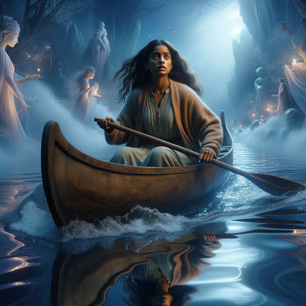 The River of Reflection
In this chapter, Kerrie embarks on a journey down the mystical River of Reflection. As she glides through its waters, she confronts her deepest fears and self-doubts.