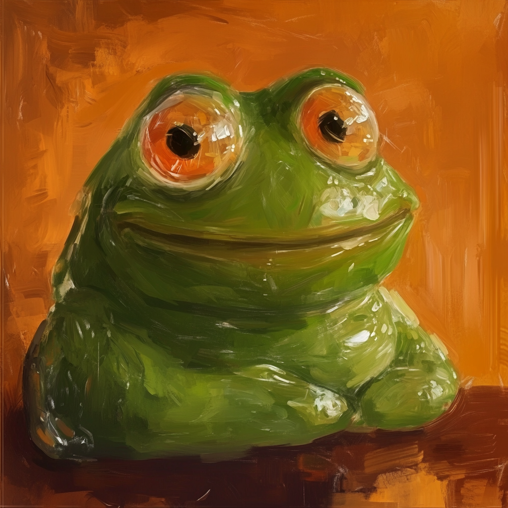 pepe meme in jelly art style