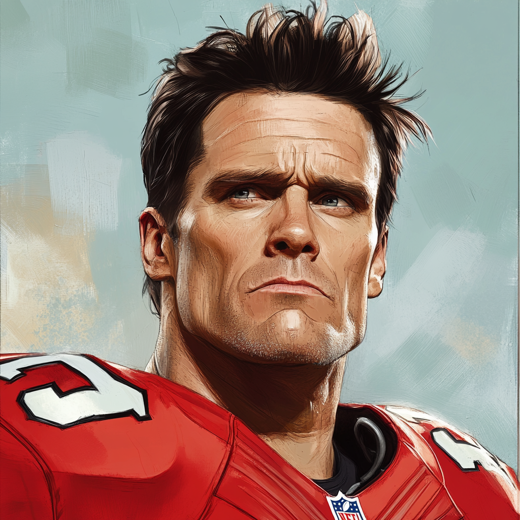 Jim Carrey as NFL player, in GTA art style.