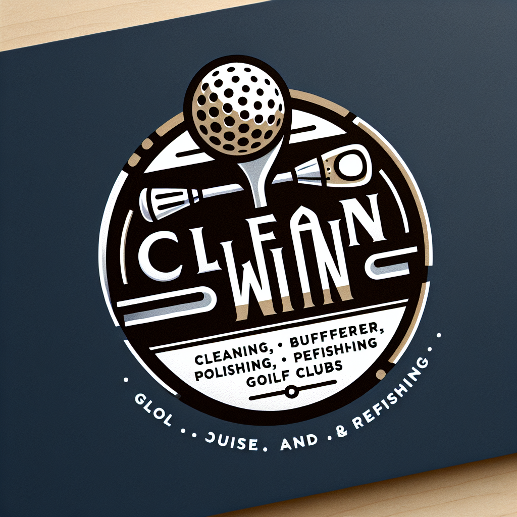 Design a logo for "Clean Swing," a golf club cleaning, buffering, polishing, and refinishing service. The logo should have a modern, minimalist design. Implement a more unique logo and stay away from a cliche gold logo design. The text "Clean Swing - cleaning, buffering, polishing, and refinishing golf clubs" should be in a clean, legible font, ensuring all letters are present and the text is fully visible within the logo frame with no added letters and numbers.  The overall style should be reminiscent of a high-end sporting goods brand.  Avoid overly cartoonish or cluttered designs. Follow the rule of 3 and all todays top modern logo design guidelines.