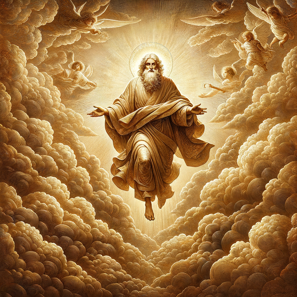 Create a image of Jesus Christ, coming in the clouds