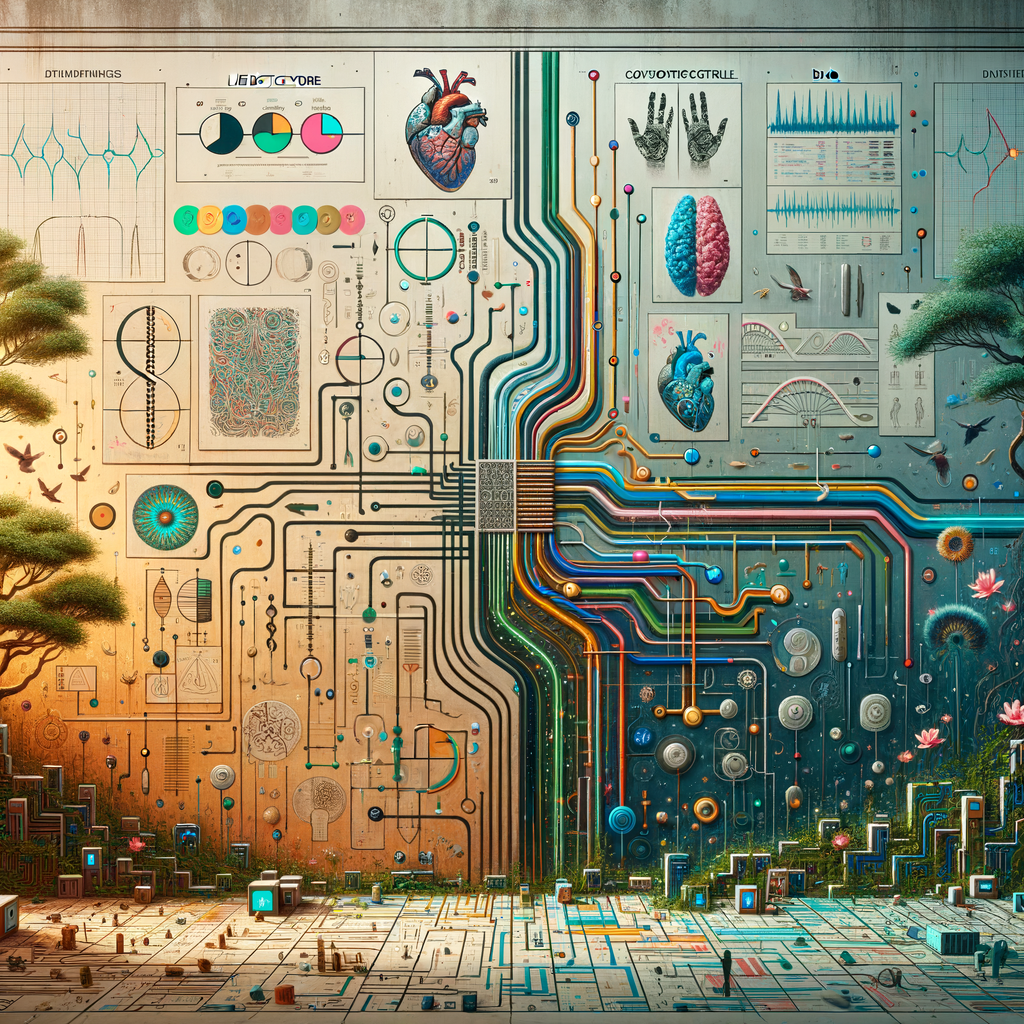 The golden ratio, Minimalist art Circuit, boards, circuitry, diagrams Cellular structures, DNA, circuit boards, colorful wires,  asian and Egyptian  graffiti, lie detector graphs, cardio, printout , branches infinity sign, cave, Art, handprints, distant birds flying, flowering vines, abstract gestural painting, dna