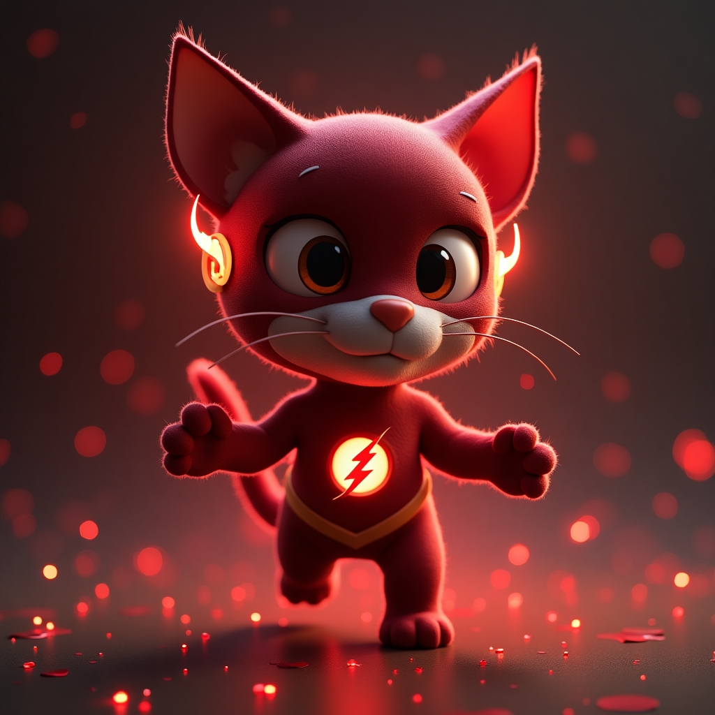 Flash-cat, hyper detalic, cinematic, animation, 8k