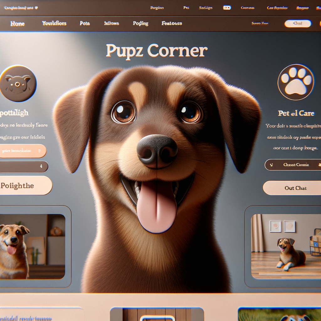 Write a short story about a dog named Pupz who became the star of pupzcorner.com website