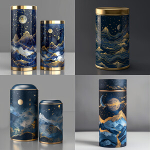 Luxurious product package design, canister, high end product, mo...