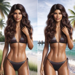 A digitally-created image of a woman with features resembling Ra...