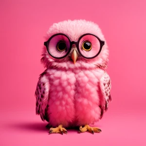 Generate a highly realistic, full-body image of baby owl on a se...