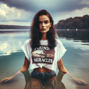 Create realistic color photograph from early seventies of a beau...