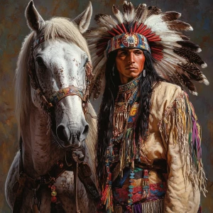 Craft an 8K Ultra HD realistic image that showcases a Native Ame...