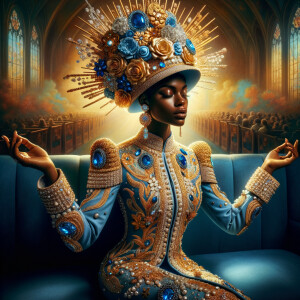 Create an illustration that embodies spirituality and a deep con...