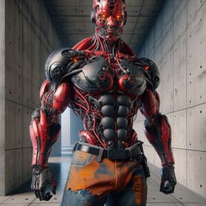 create a hyper-realistic (RAW, analog), action view of A big & t...