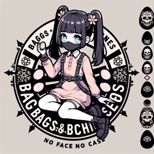 cute teenage anime girl with black hair in pigtails and big ligh...