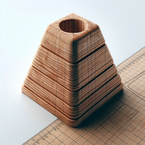 Diseña un molde sencillo en madera para cono con la forma de pir...