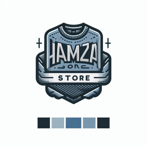 Create a logo with the text "HAMZA STORE" and a picture of the s...