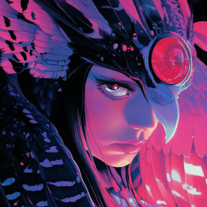 Goddess Athena realistic portrait that represents her. Her owl a...