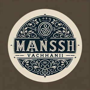 Generate logo name Mansi Vachhani which gives elegant vintage lo...