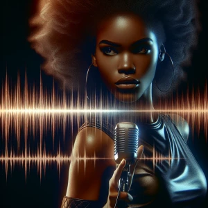 Design a rap album cover for "I Remained an Echo" by Dark Matter...