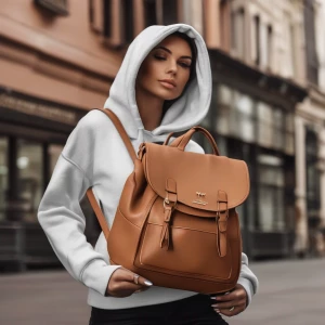 Design a stylish set consisting of a purse and a hoodie, where t...
