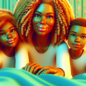 Vivid avatar of a 3d animation of a African American women full...