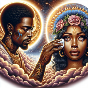 Ensure that the image distinctly represents both Jesus Christ an...