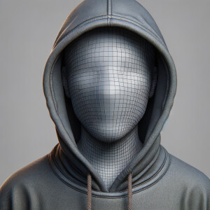 Create a 3-D realistic portrait of Trayvon Martin, wearing a hoodie