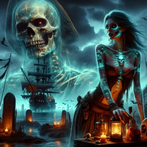 diabolical uv reactive zombie with a conjuring demon effect wear...