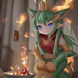 an elfie tower is flame
