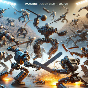 Robot Death Match Arena fights, different style battle robots fi...