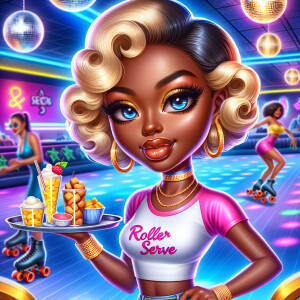 Compose A 300dpi  hyper realistic chibi-style African American g...